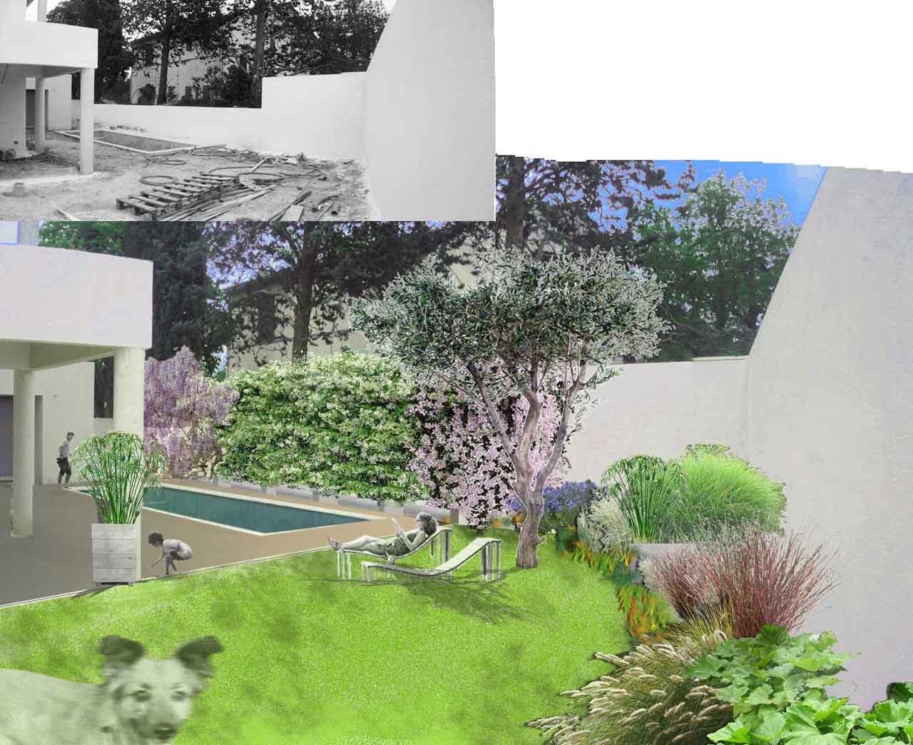 jardin esquisse paysagiste projet aménagement